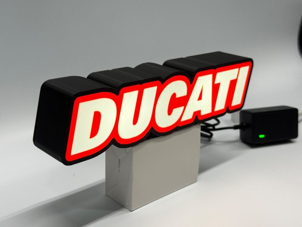 Ducati Custom LED Light Box Sign 10in Wide Garage Wall Decor Man Cave Gift